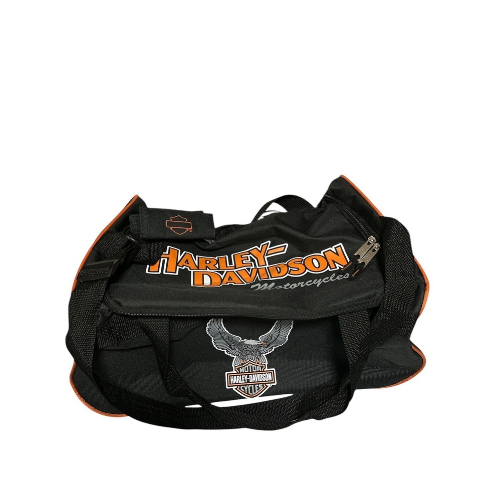 Harley-Davidson Motorcycles Eagle Logo Black & Orange Durable Travel Duffle Bag